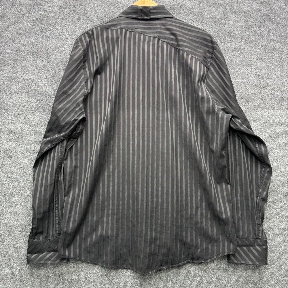 Volcom Slightly Removed Button Shirt Mens XL Black Gray Long Sleeve Casual‎